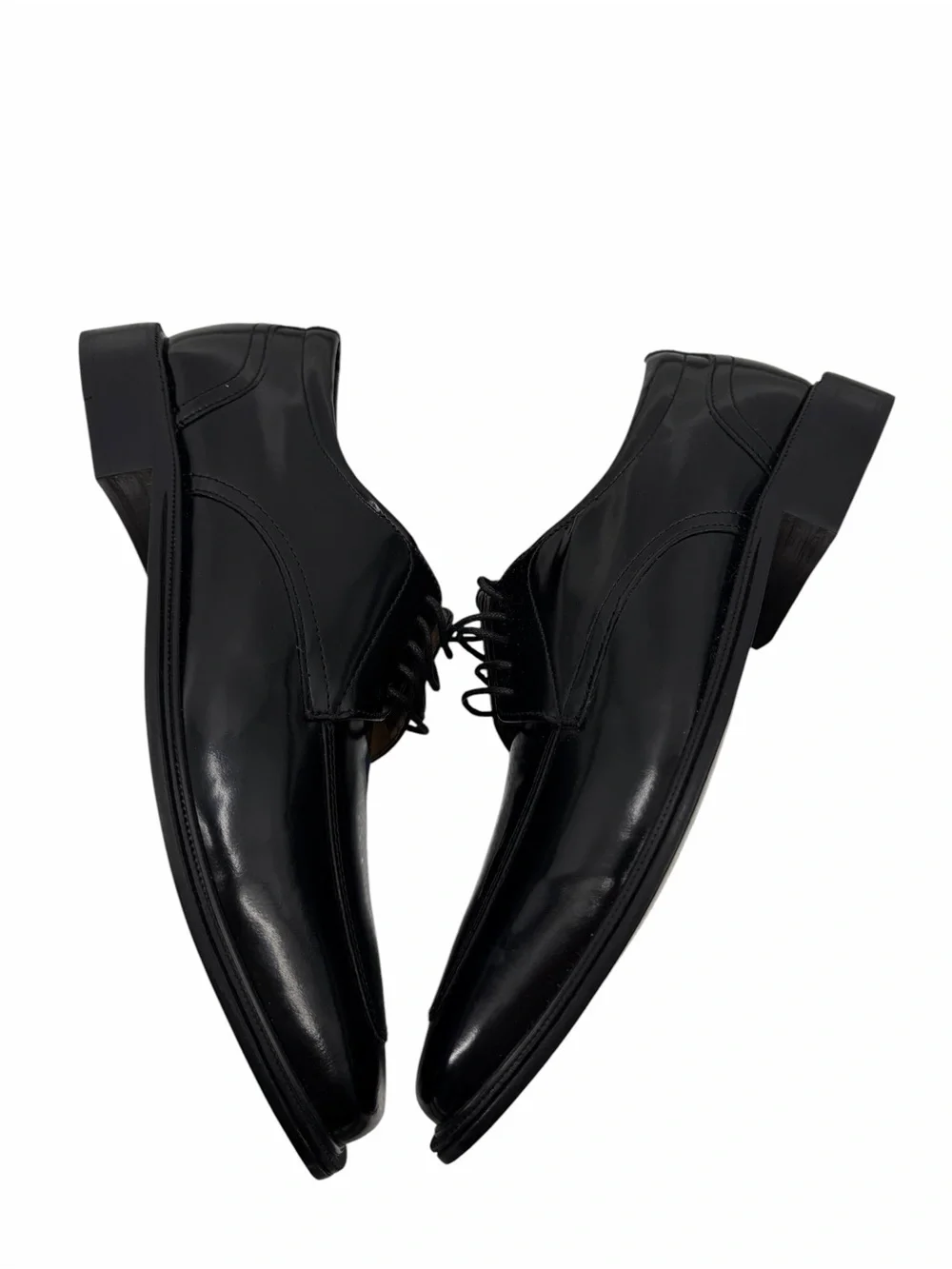 Stacy Adams Men's Black Shoe Lace Square Toe Wing Tip Dress Shoes Size 9.5 New